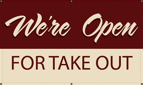 We are now open for Take Out .